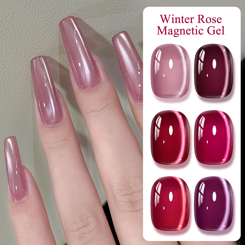 Nail Art Valentines Day - Магнитный гель-лак для ногтей Pink Winter