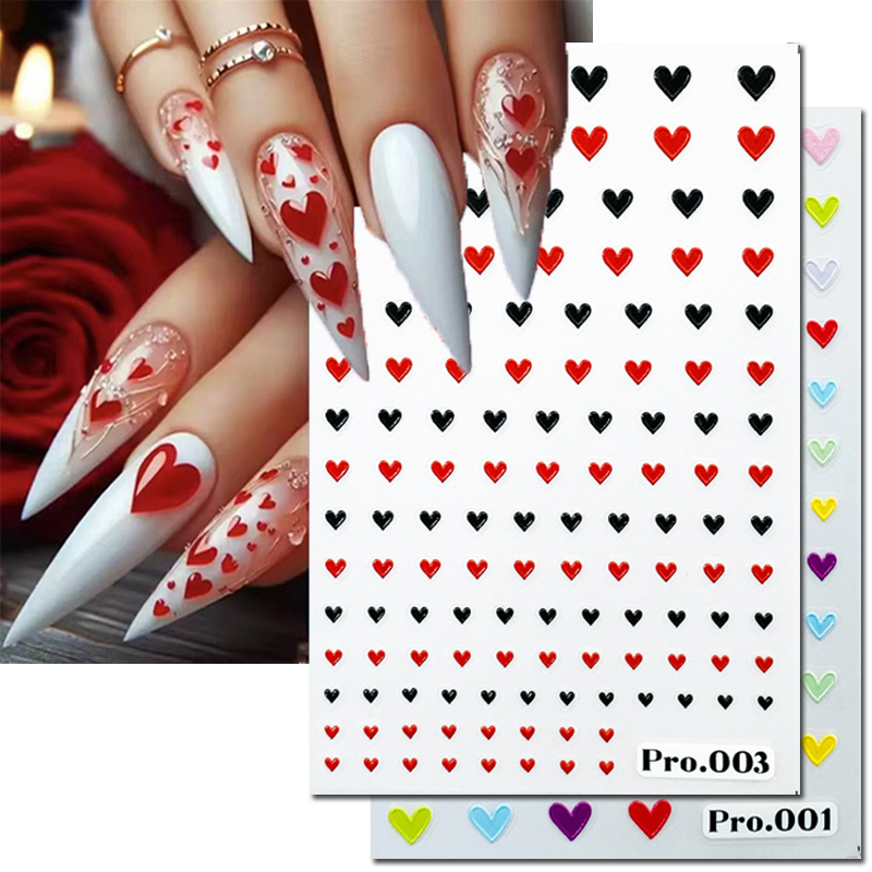 Nail Art Valentines Day - 5d тисненные наклейки для дизайна ногтей