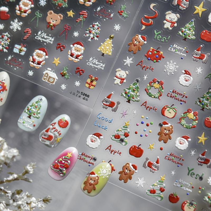 3D рождественские наклейки для – обзор и цена Nail Art Xmas Stickers