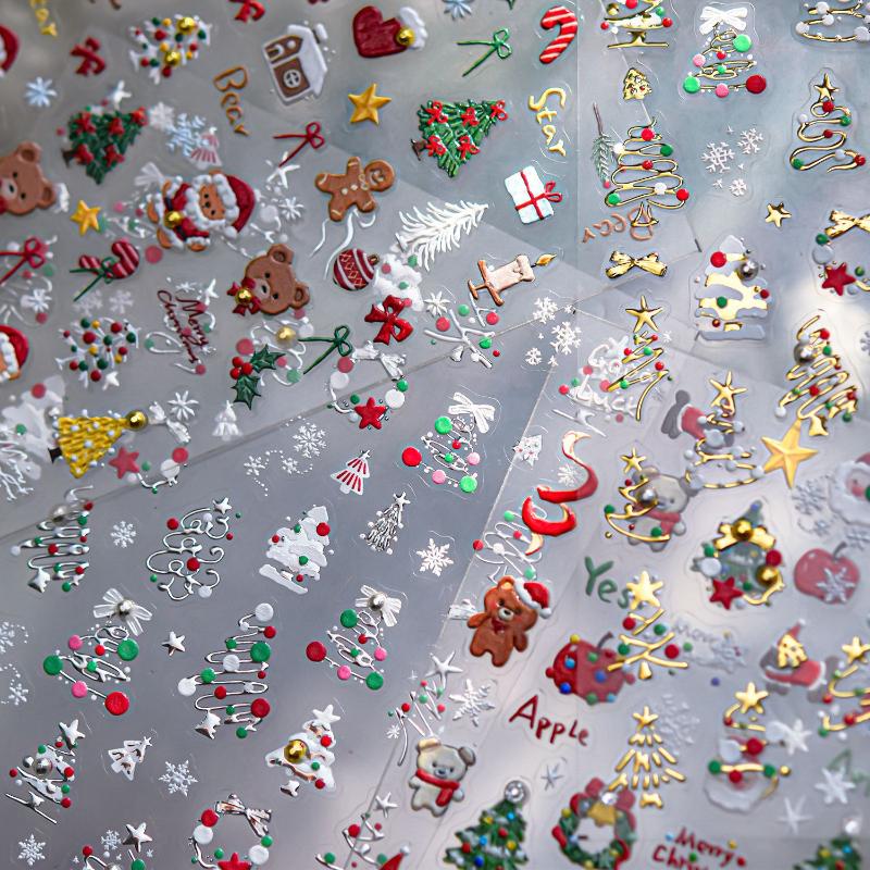 3D рождественские наклейки для – обзор и цена Nail Art Xmas Stickers