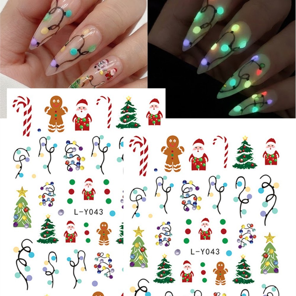 2 шт. рождественских светящихс – обзор и цена Nail Art Xmas Stickers