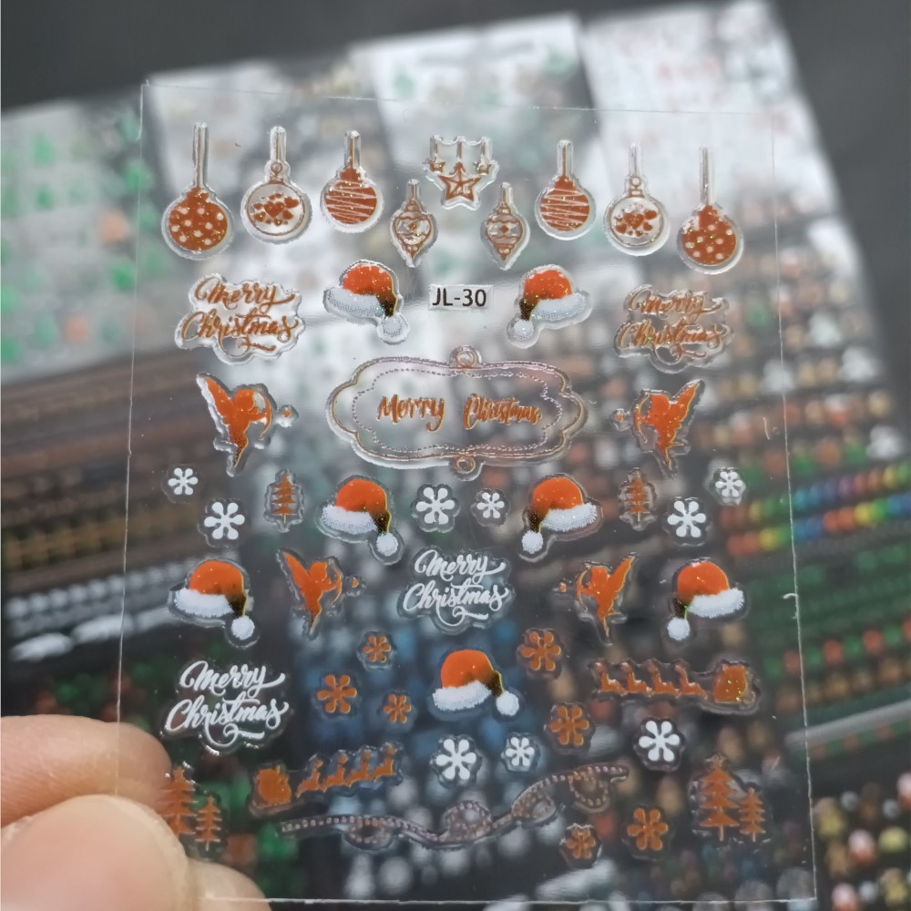 30 шт. рождественские наклейки – обзор и цена Nail Art Xmas Stickers