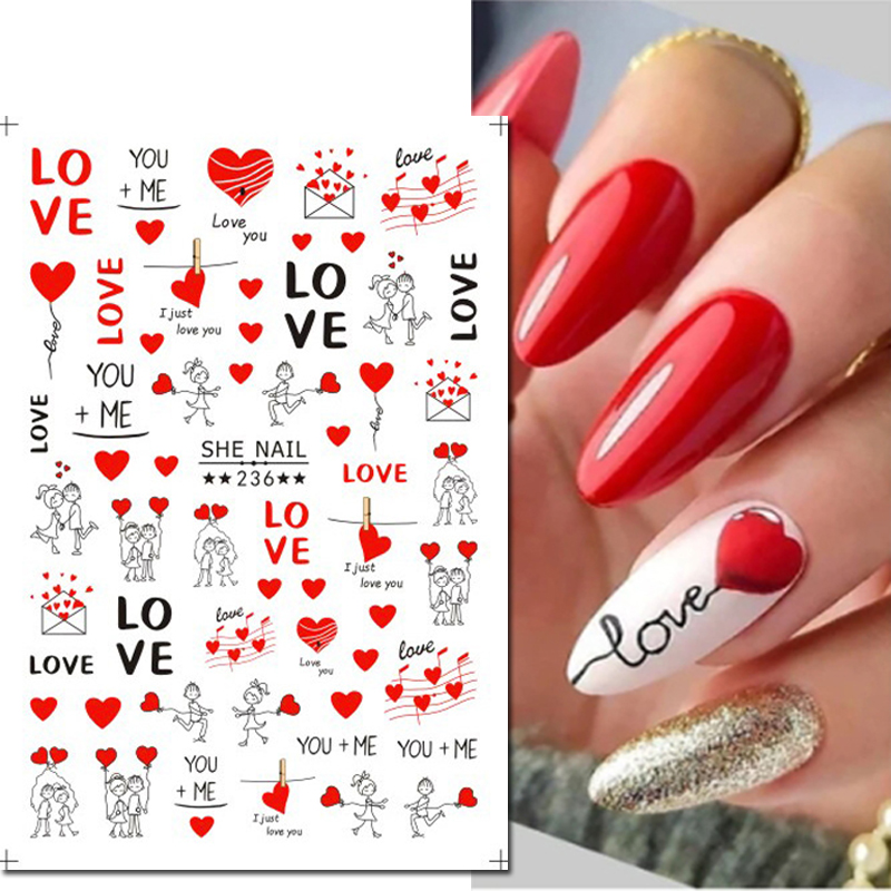 3d слайдеры для дизайна ногтей – обзор и цена Nail Art Valentines Day