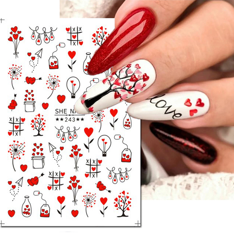 3d слайдеры для дизайна ногтей – обзор и цена Nail Art Valentines Day