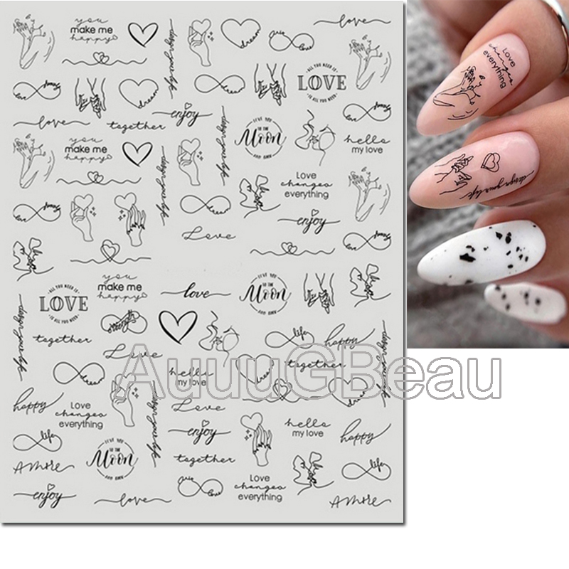 3d наклейки для дизайна ногтей – обзор и цена Nail Art Valentines Day