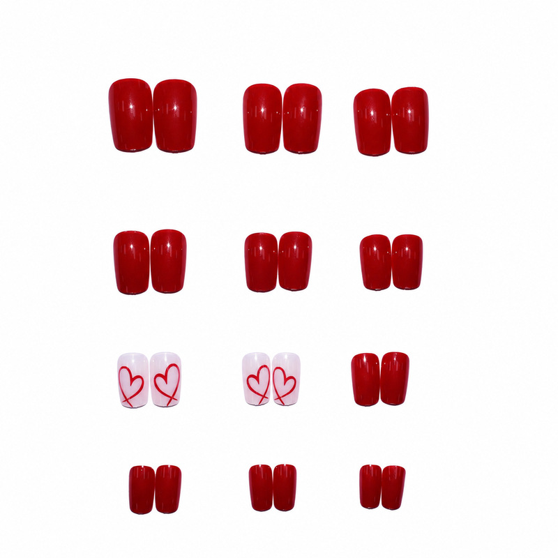 24 шт. коротких квадратных гля – обзор и цена Nail Art Valentines Day