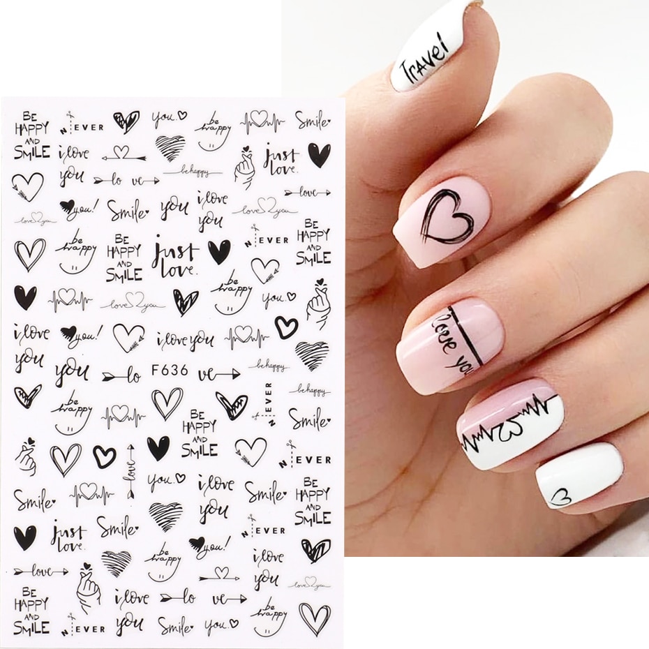 Наклейки для дизайна ногтей – обзор и цена Nail Art Valentines Day