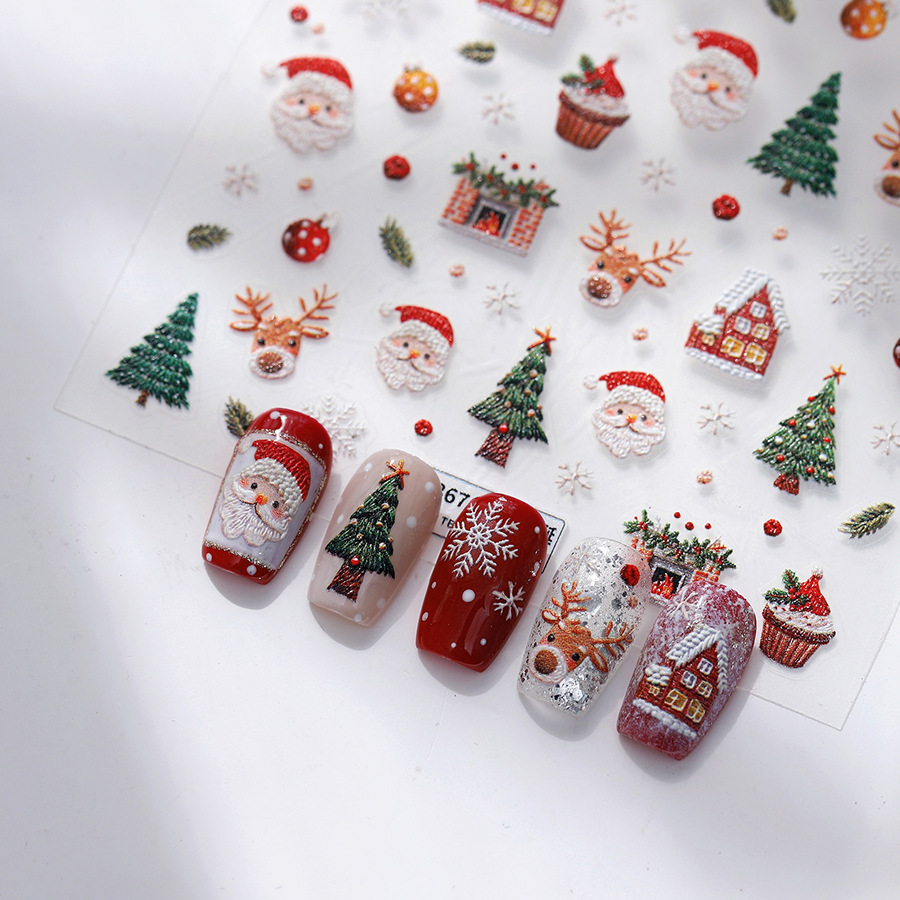 Милые рождественские наклейки  – обзор и цена Nail Art Xmas Tree