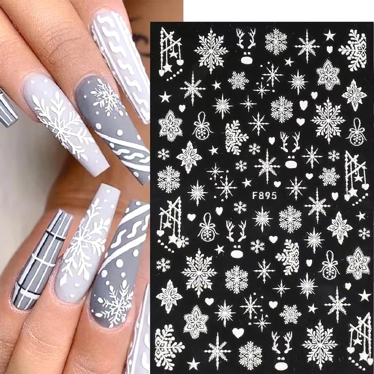 3D снежинки, наклейки для диза – обзор и цена Nail Art Xmas Stickers